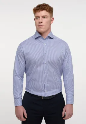 1863 by Eterna Striped Twill Shirt, Sky Blue