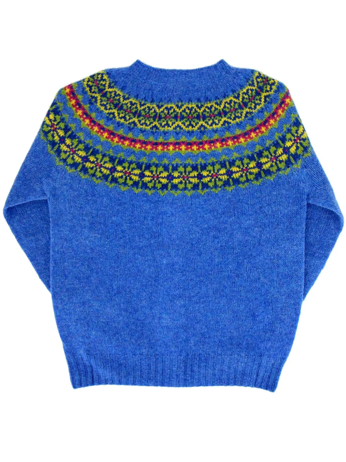 1940s Style Pure Wool Fairisle Cardigan in Obrina Blue