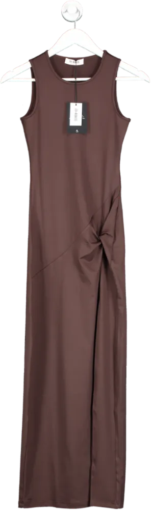 4th & Reckless Brown Slinky Side Split Maxi Dress- Lorena BNWT UK 6