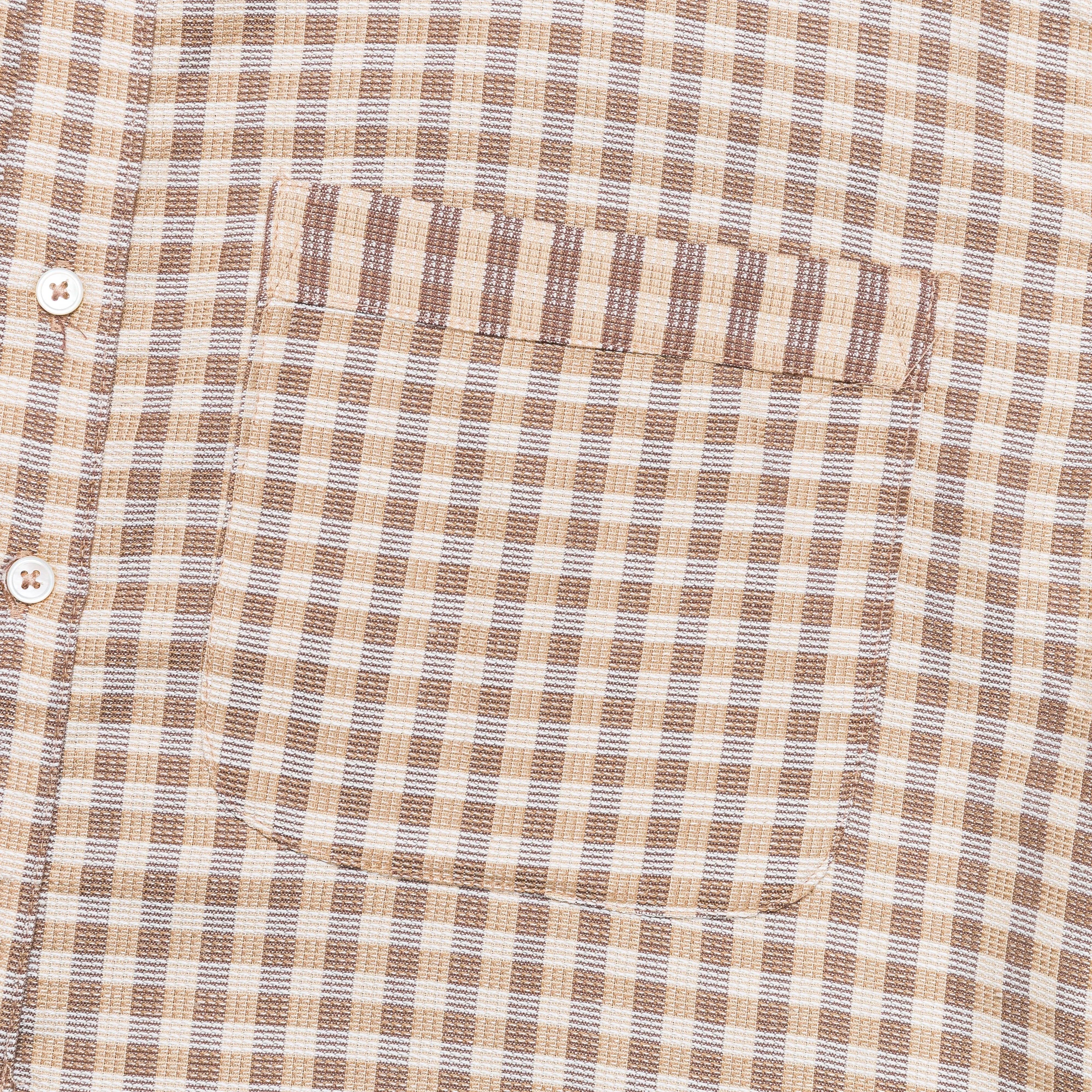 60s Bowling Polo - Brown Check