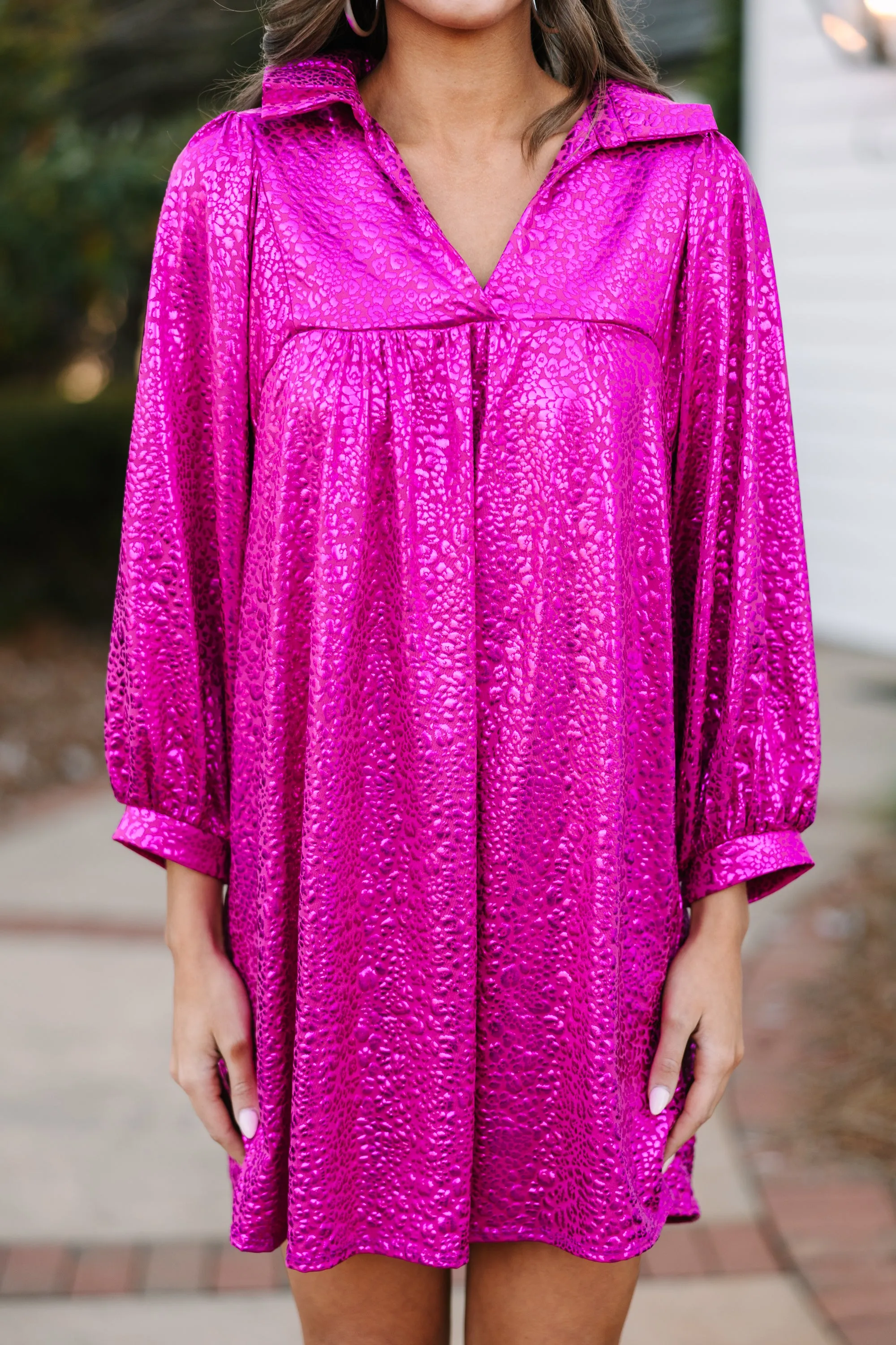 All You Need Fuchsia Pink Shift Dress