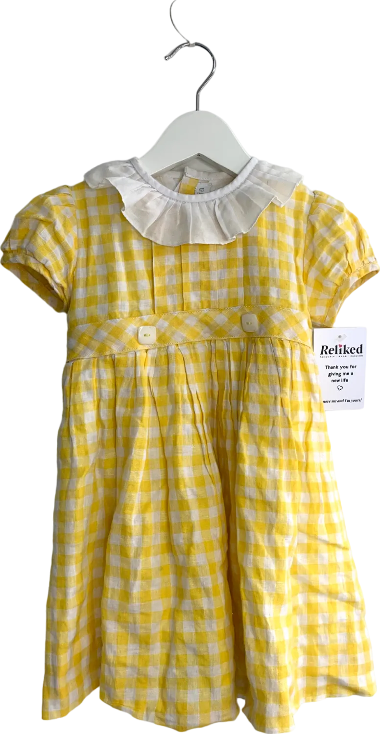 Charming Amaia Yellow Gingham Dress for 3-Year-Olds - Perfect for Playtime and Special Occasions