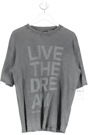 Anine Bing Grey Cason Tee Live The Dream UK M