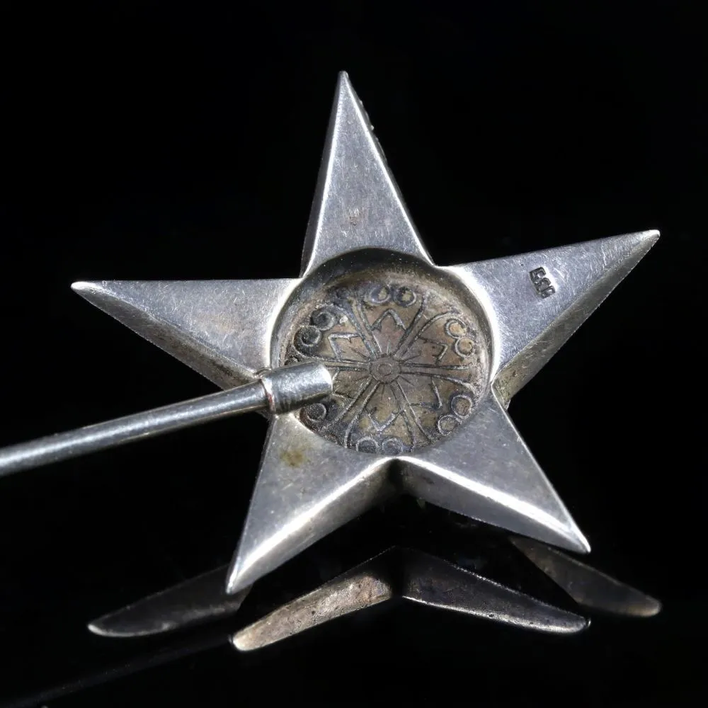 Antique Victorian Star Jabot Paste Pin Circa 1900