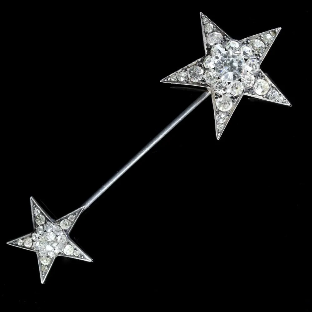 Antique Victorian Star Jabot Paste Pin Circa 1900