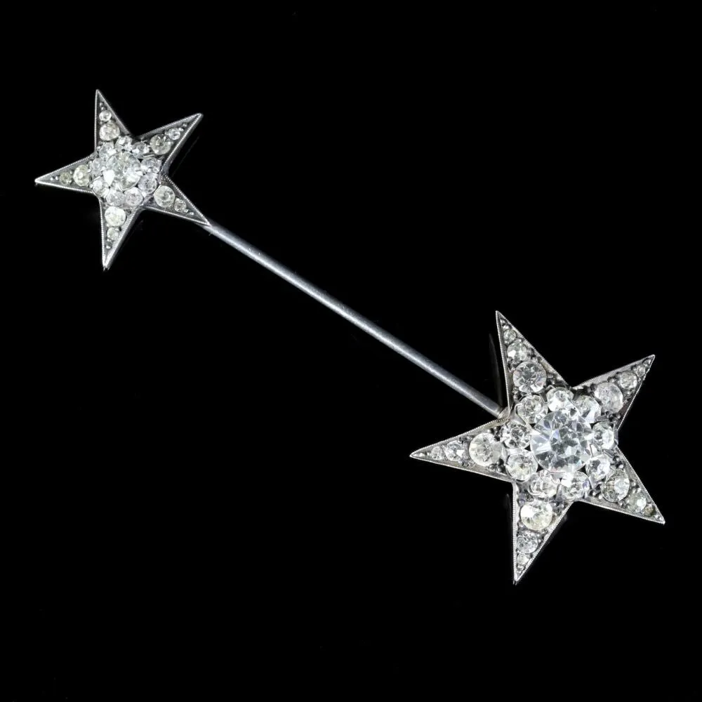 Antique Victorian Star Jabot Paste Pin Circa 1900