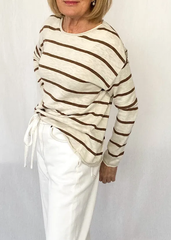 Avery Autumn Knit - Tan Stripe