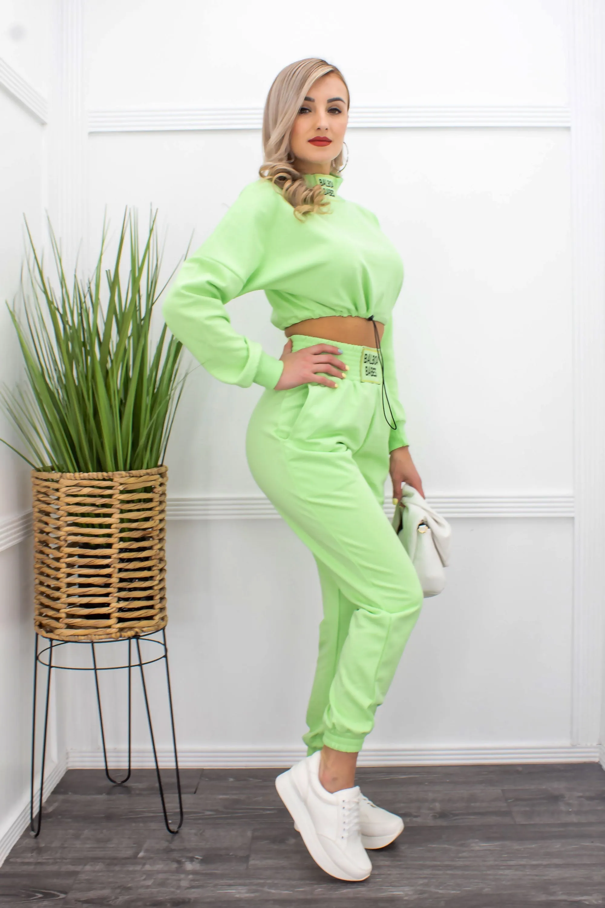 B Babes Long Sleeve Top Neon Pant Set