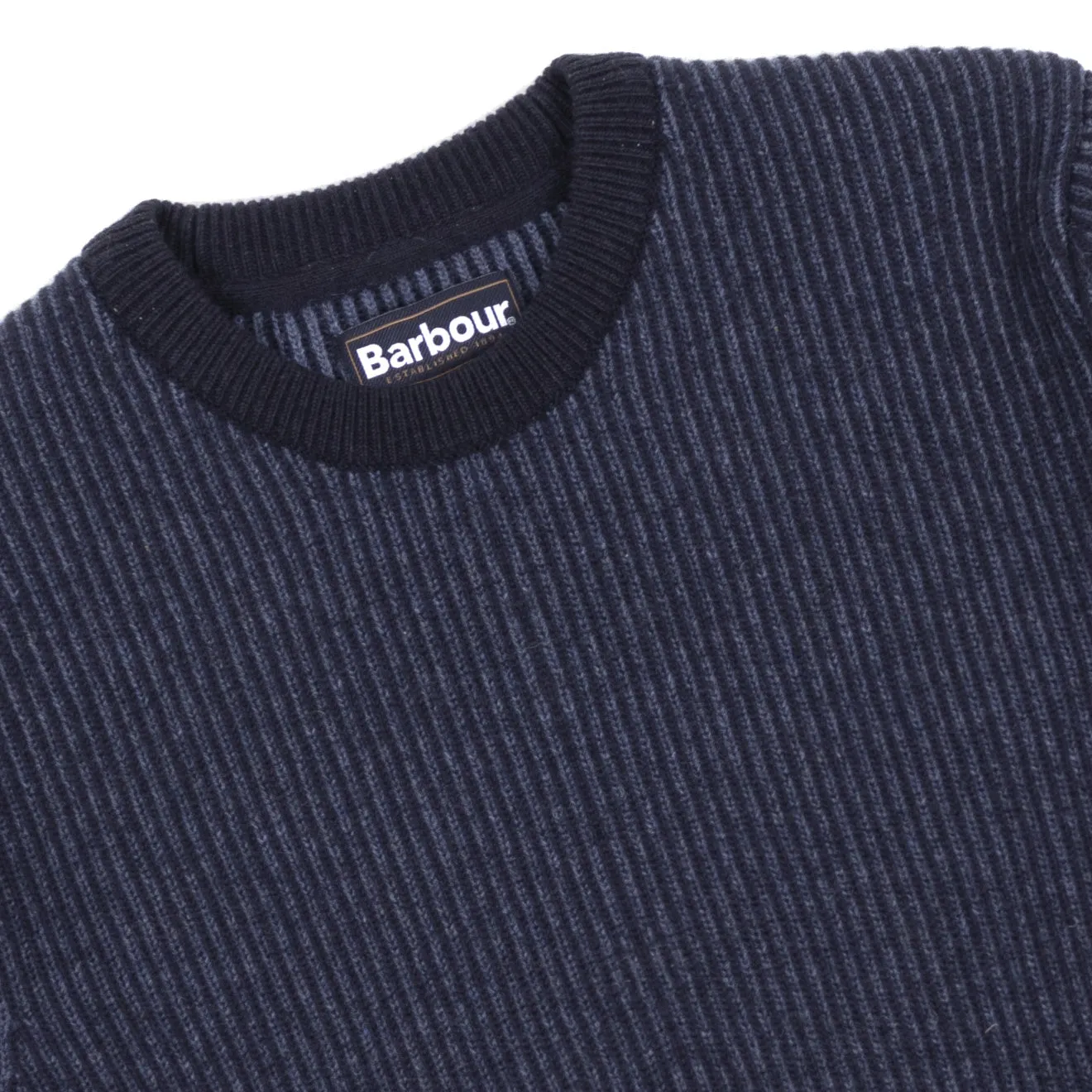 Barbour Duffle Knit Crew Navy