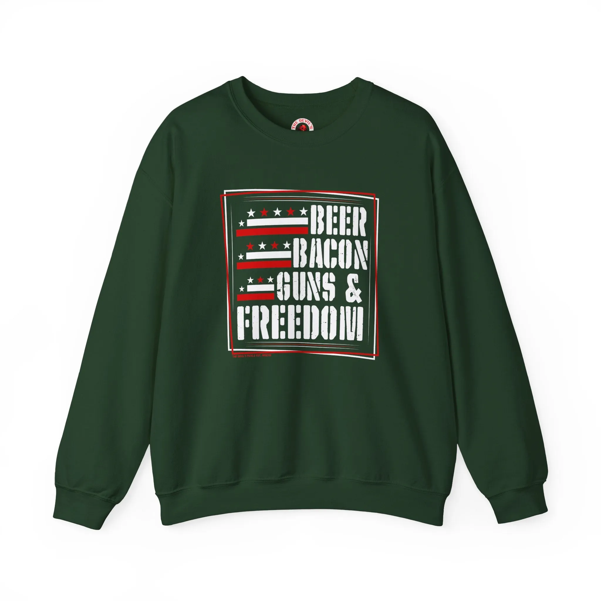 Beer Bacon Guns and Freedom Crewneck Sweatshirt