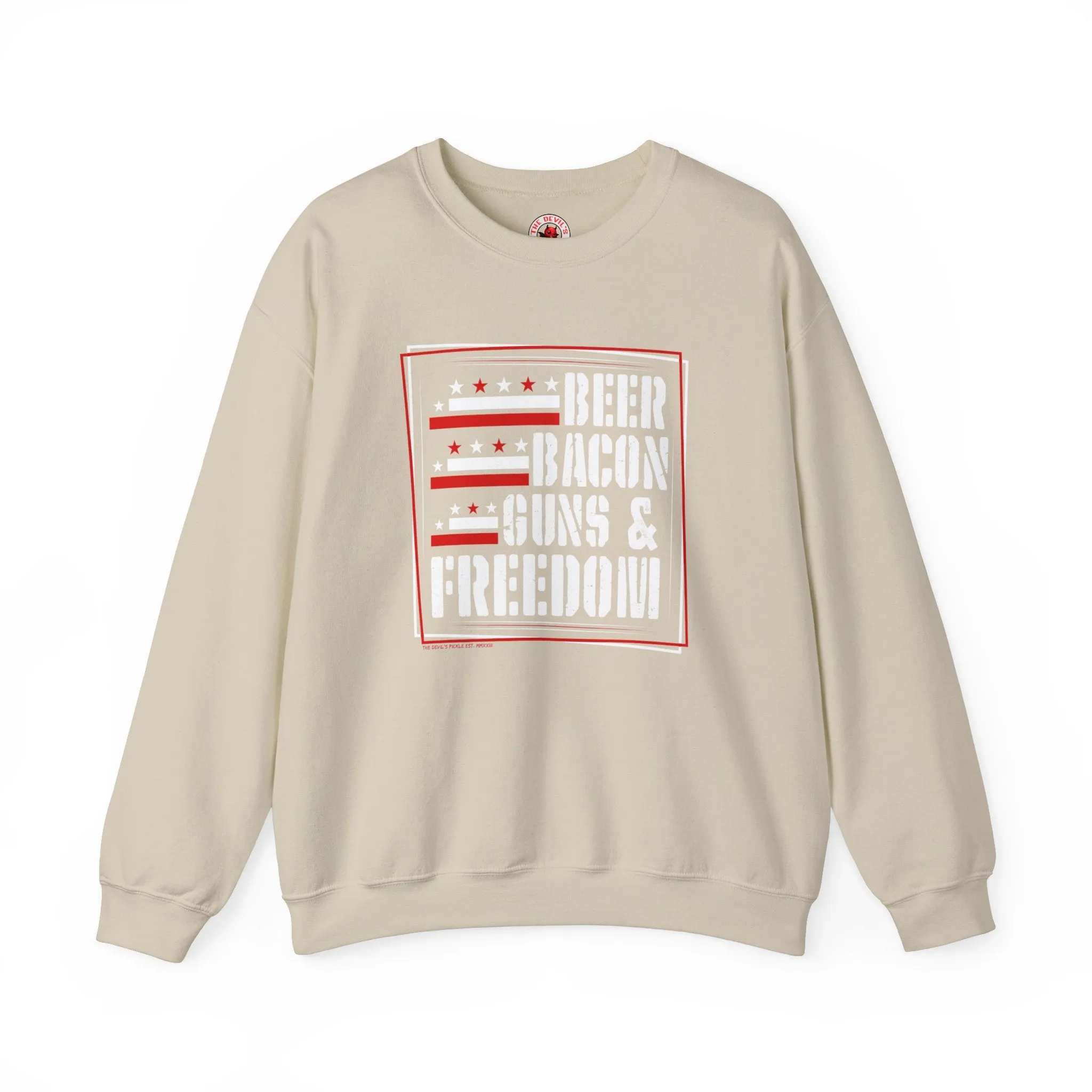 Beer Bacon Guns and Freedom Crewneck Sweatshirt