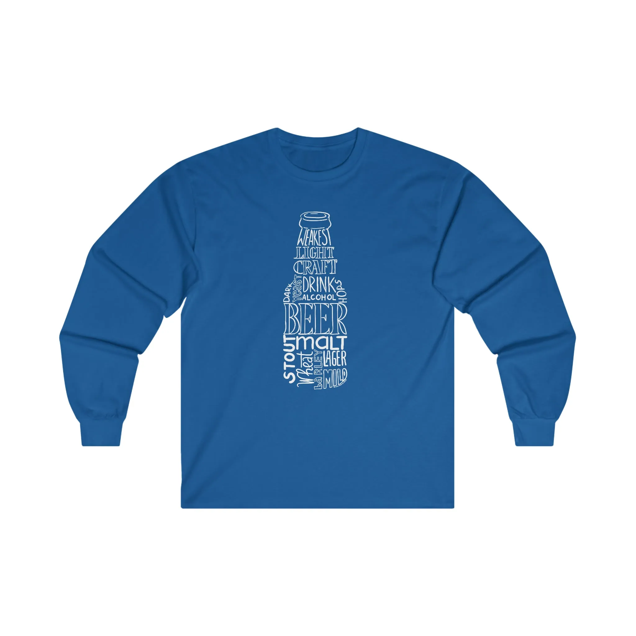 Beer Bottle of Words Long Sleeve Tee