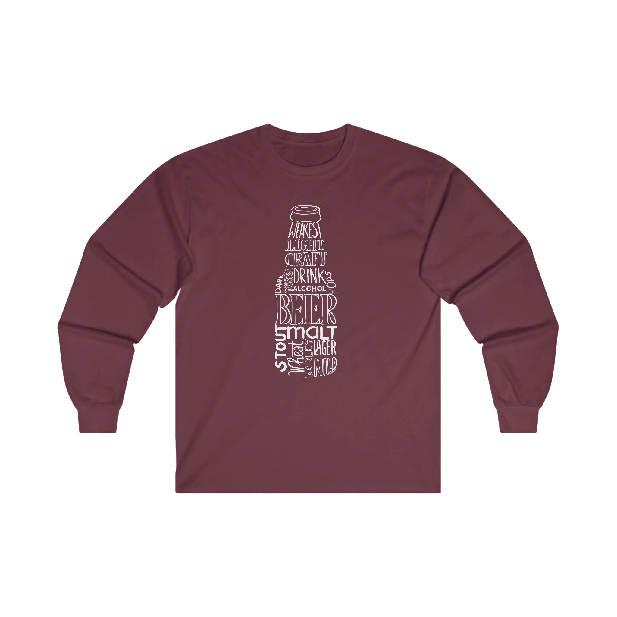 Beer Bottle of Words Long Sleeve Tee