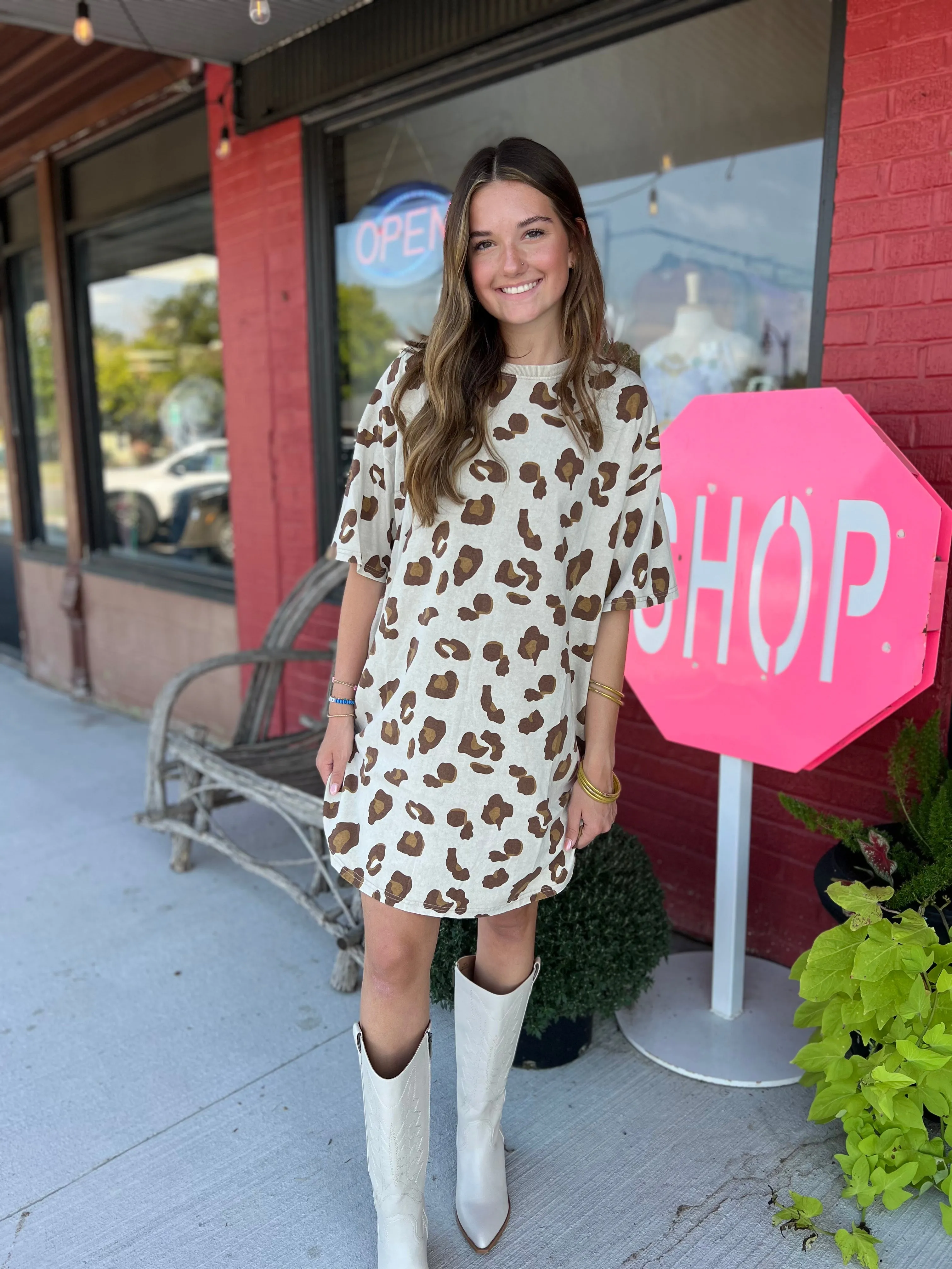 Cameron Animal Print T-Shirt Dress