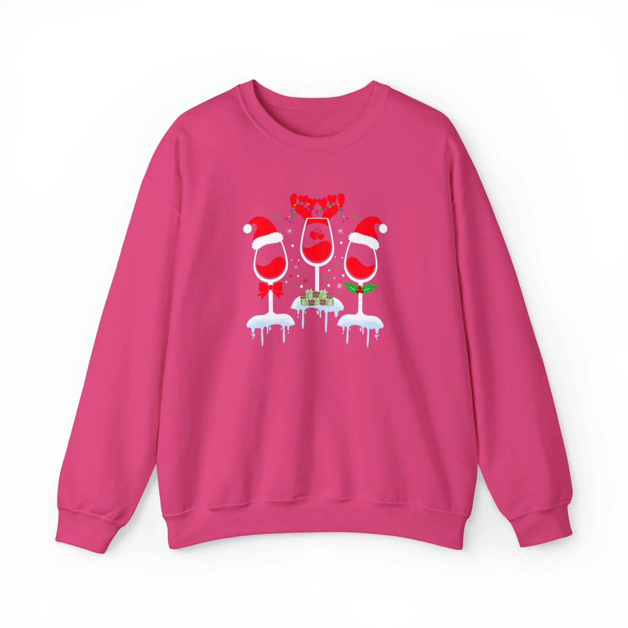 Christmas Wine Crewneck Sweatshirt