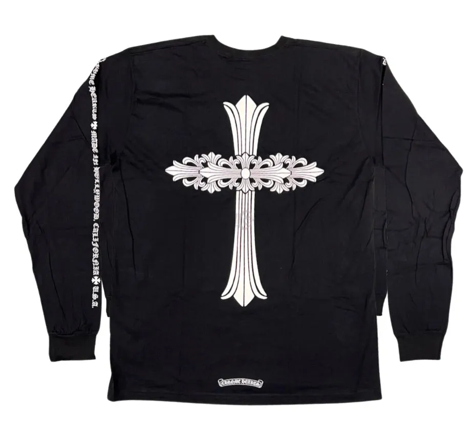 CHROME HEARTS FLORAL CROSS BLACK LONG SLEEVE