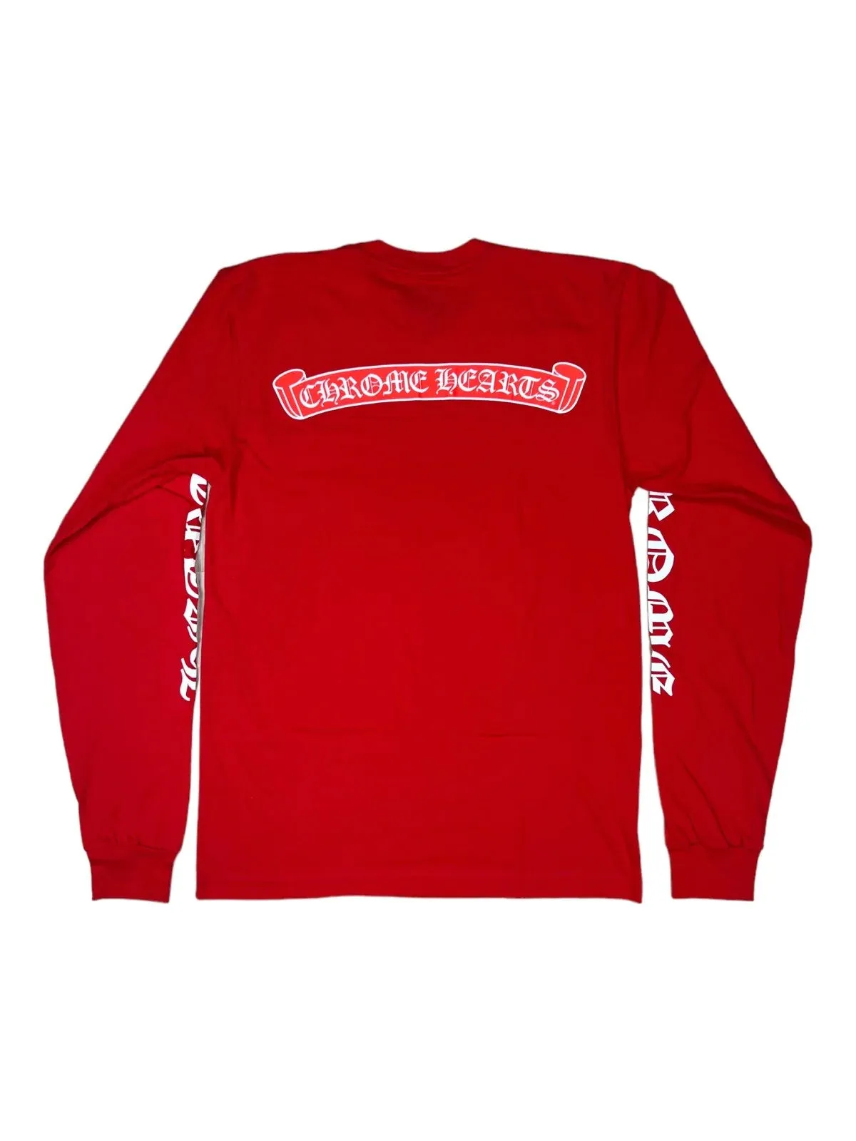 CHROME HEARTS SCROLL LOGO LONG SLEEVE RED