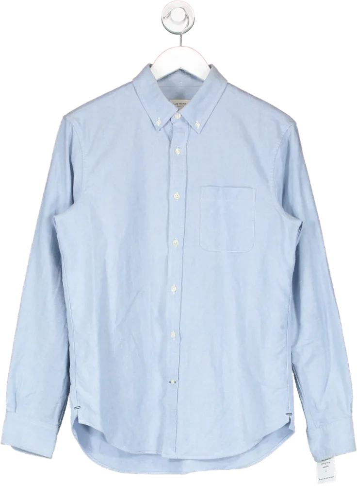 Club Monaco Blue Slim Fit Oxford Solid Cotton Shirt UK S