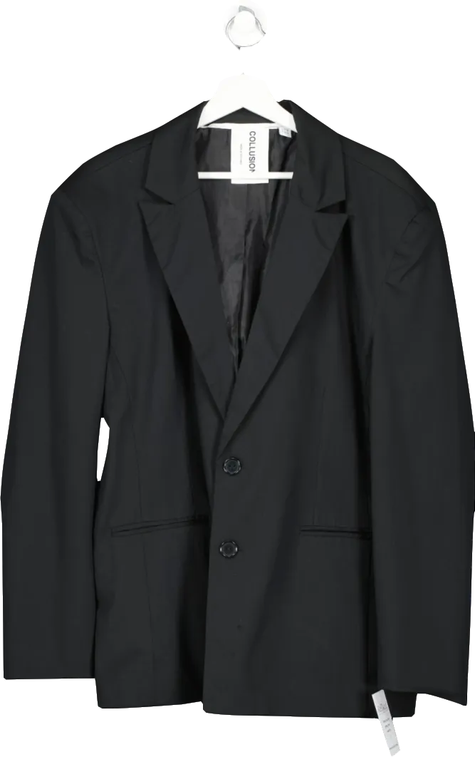 Collusion Black Oversized Dad Blazer UK 10