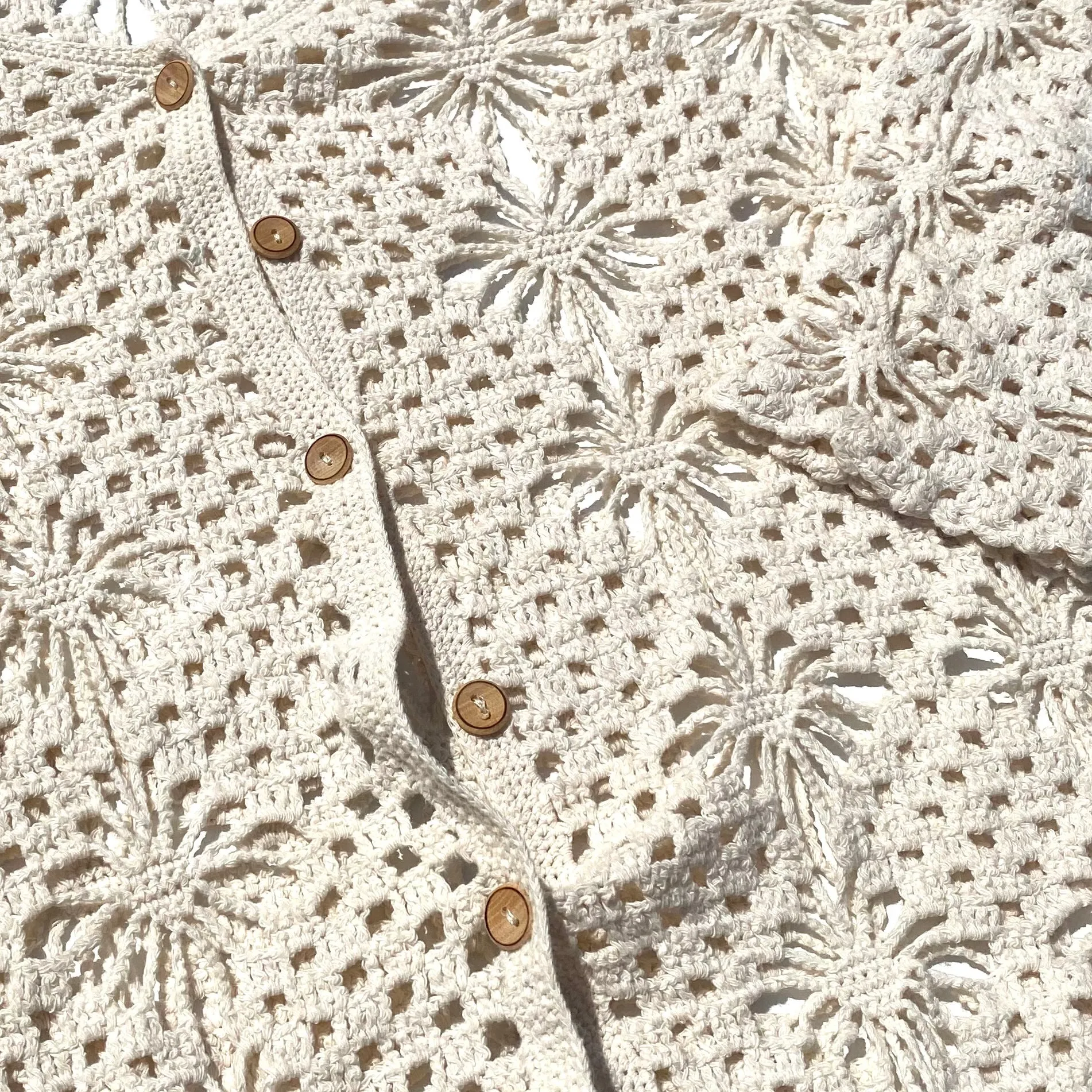 Cream Crochet Secondhand Cardigan