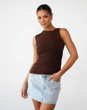 Delphine Tank Top (Chocolate)