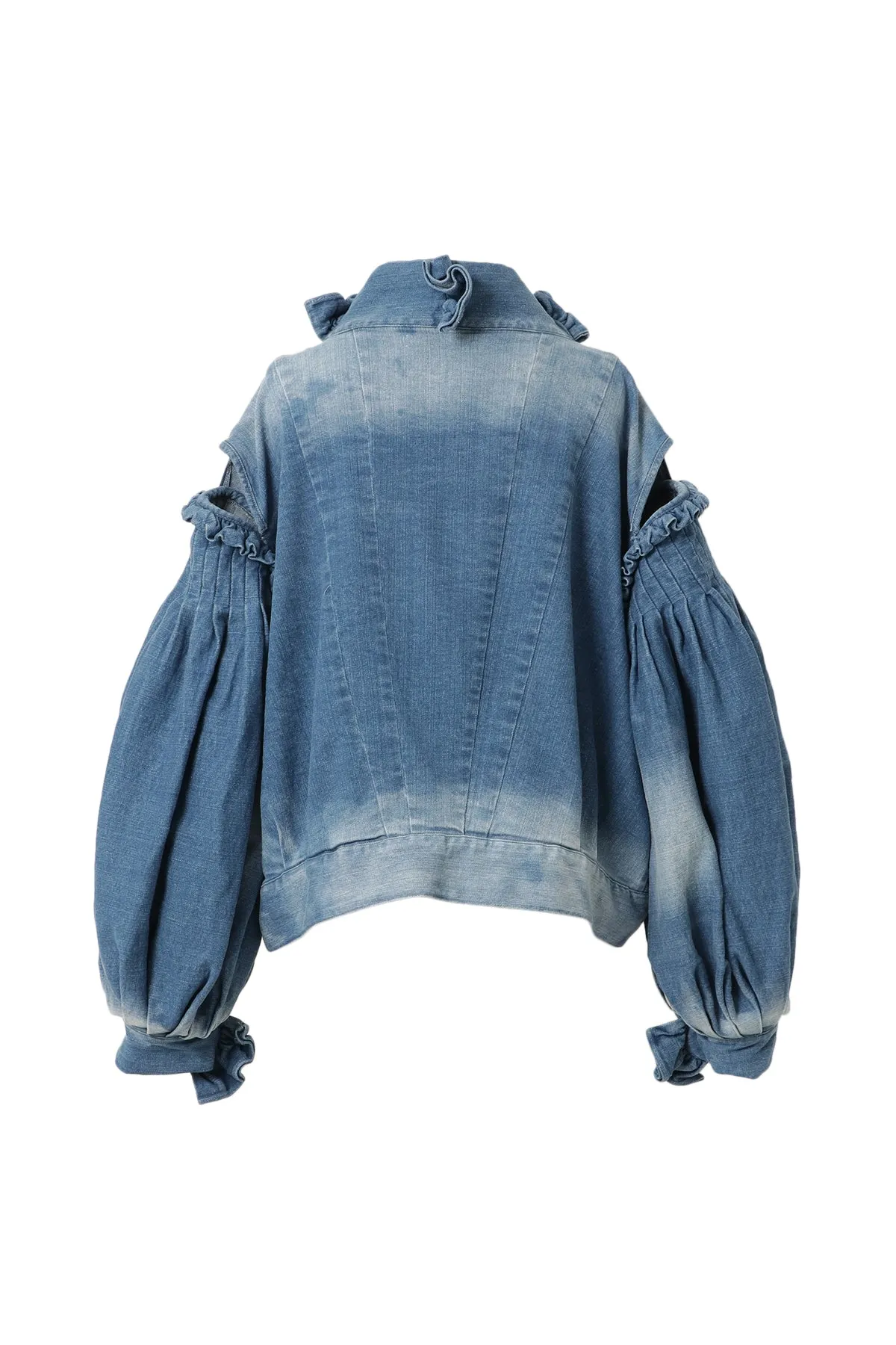 Denim Ruffled Blouson / Blue