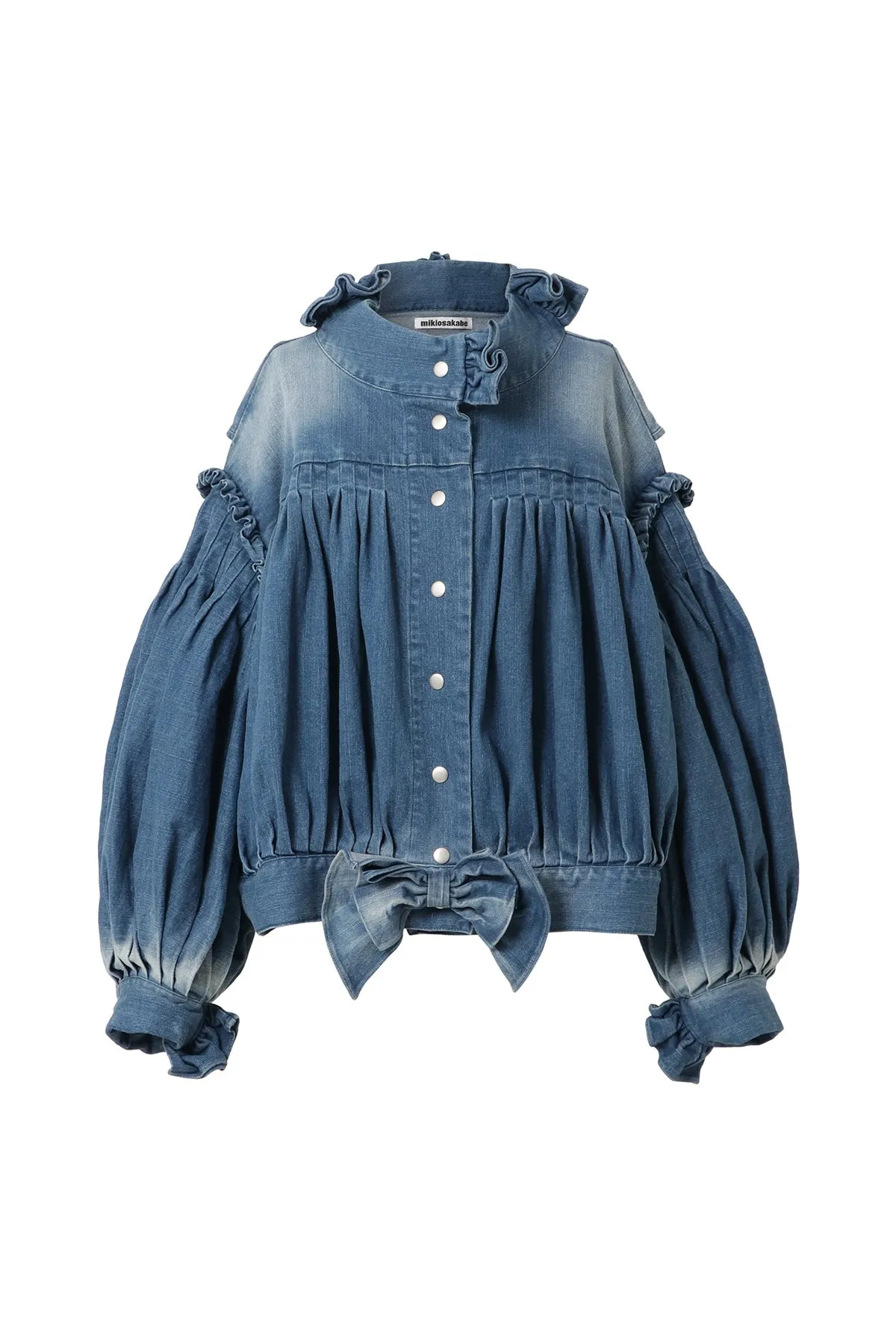 Denim Ruffled Blouson / Blue