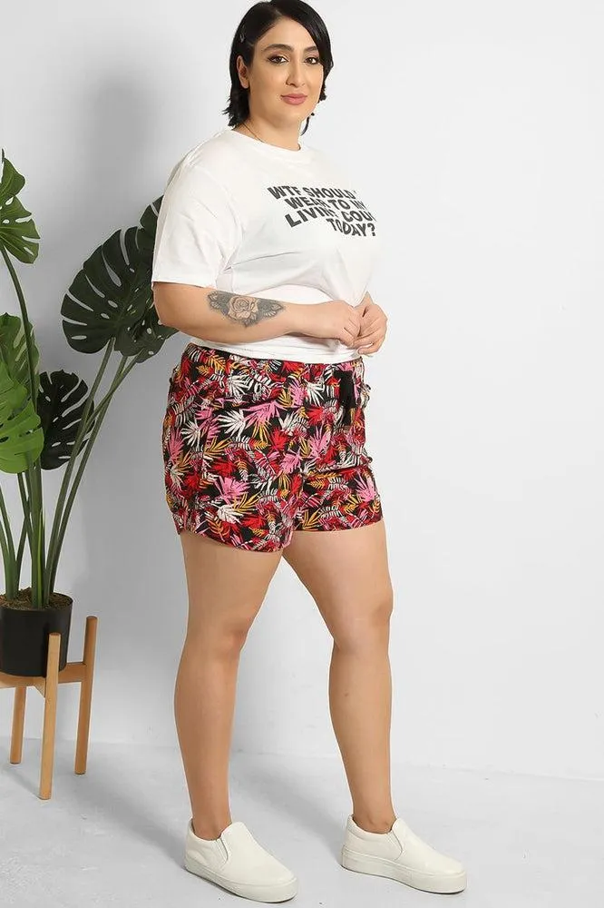 Drawstring Waist Printed Summer Shorts