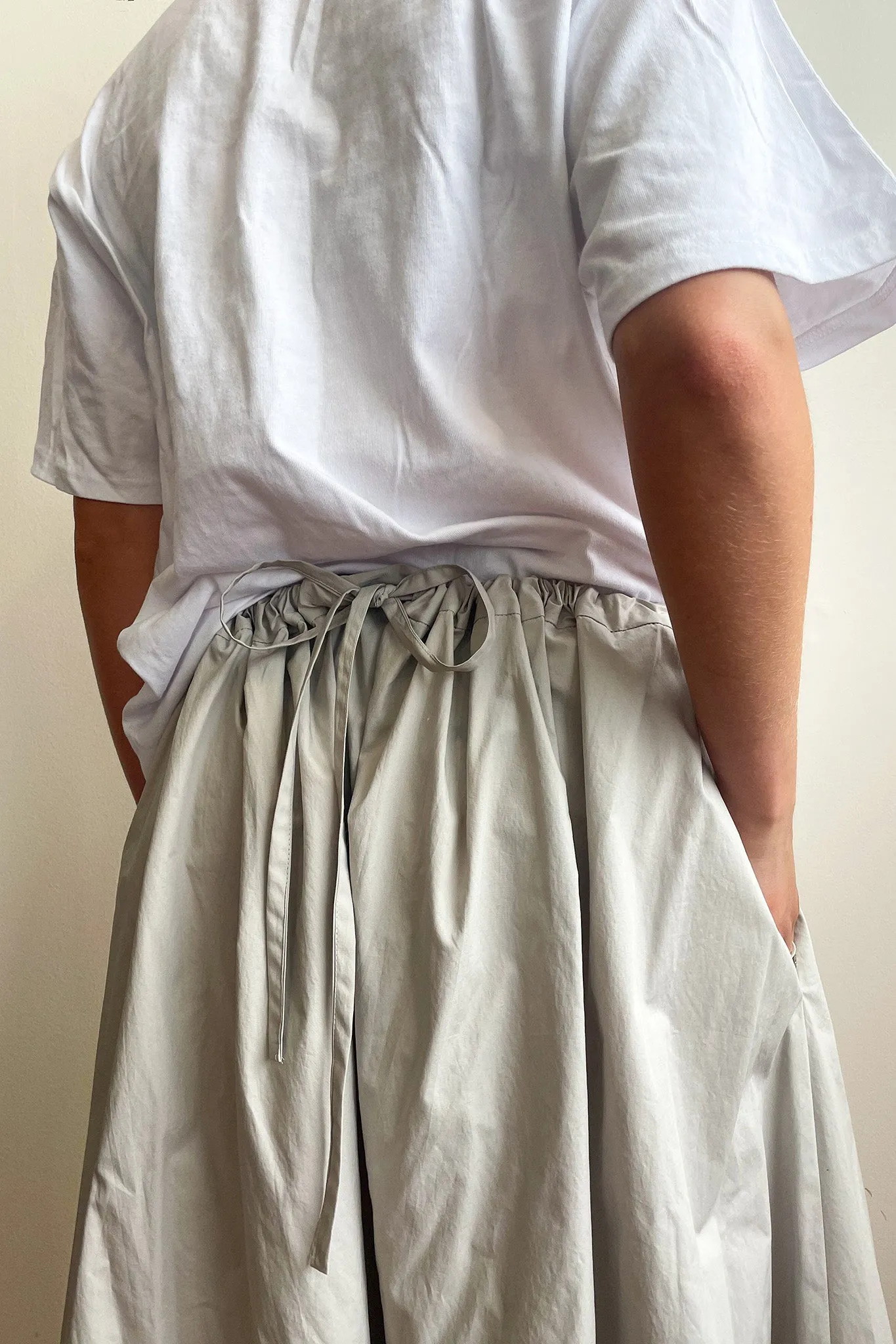 Stylish Fog-Colored Drop Crotch Culottes