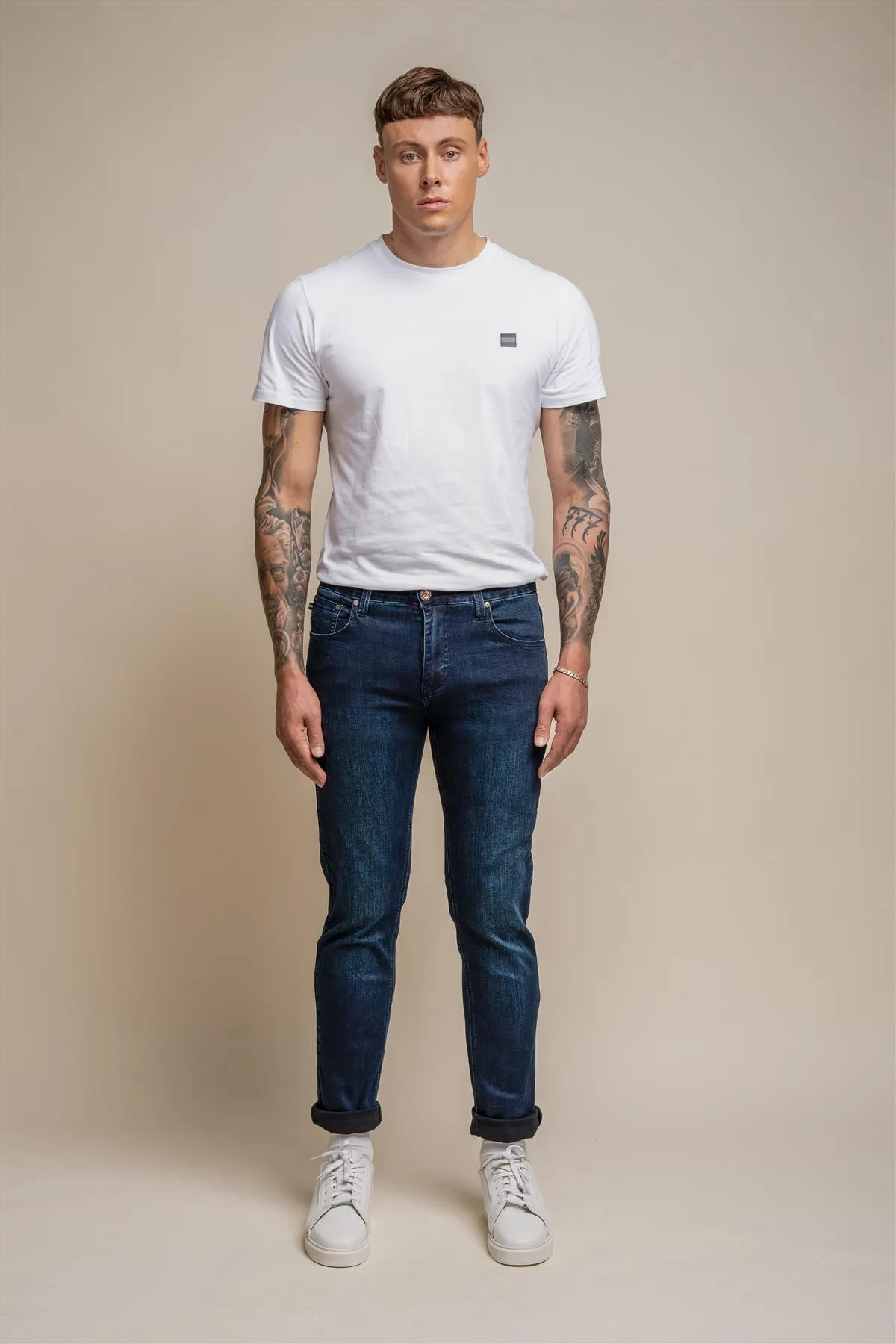 Elliot Navy Stretch Slim Fit Jeans