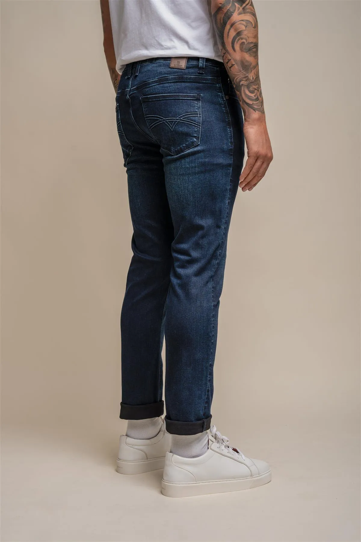 Elliot Navy Stretch Slim Fit Jeans