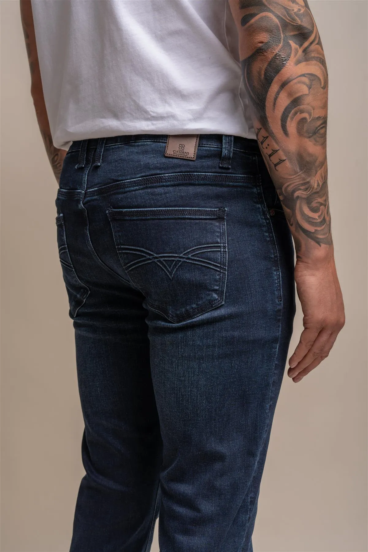 Elliot Navy Stretch Slim Fit Jeans