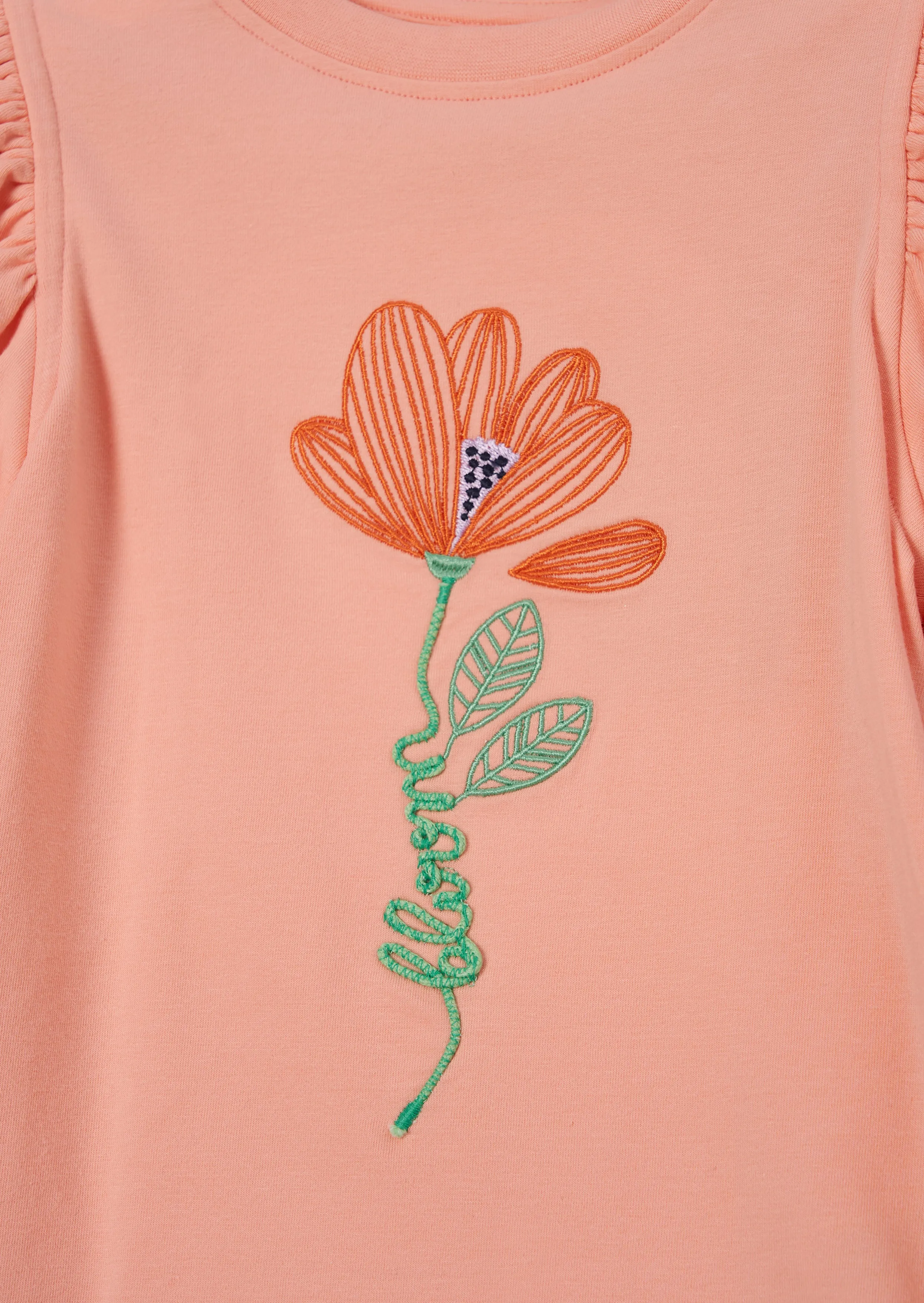 Emmie Apricot Puff Sleeve Tee