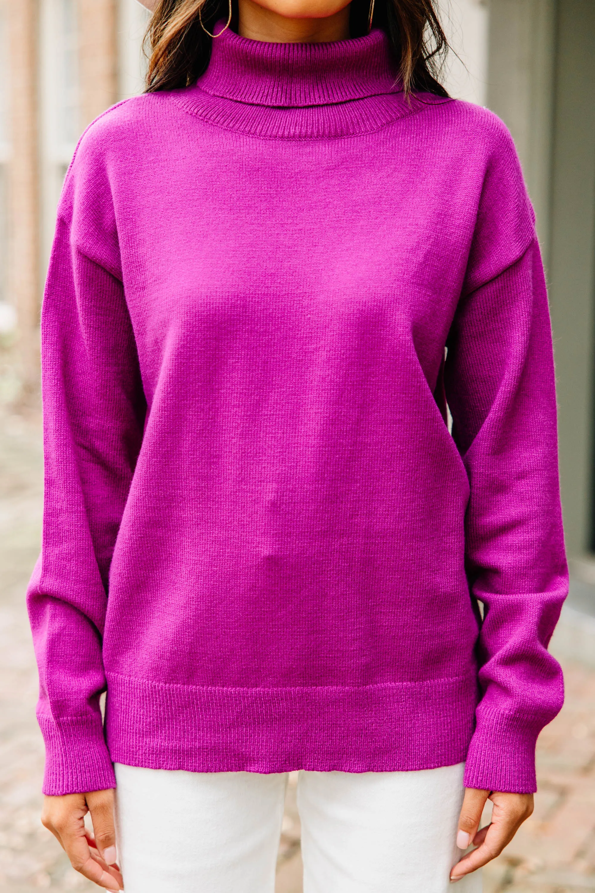 Feeling Your Best Orchid Purple Turtleneck Sweater