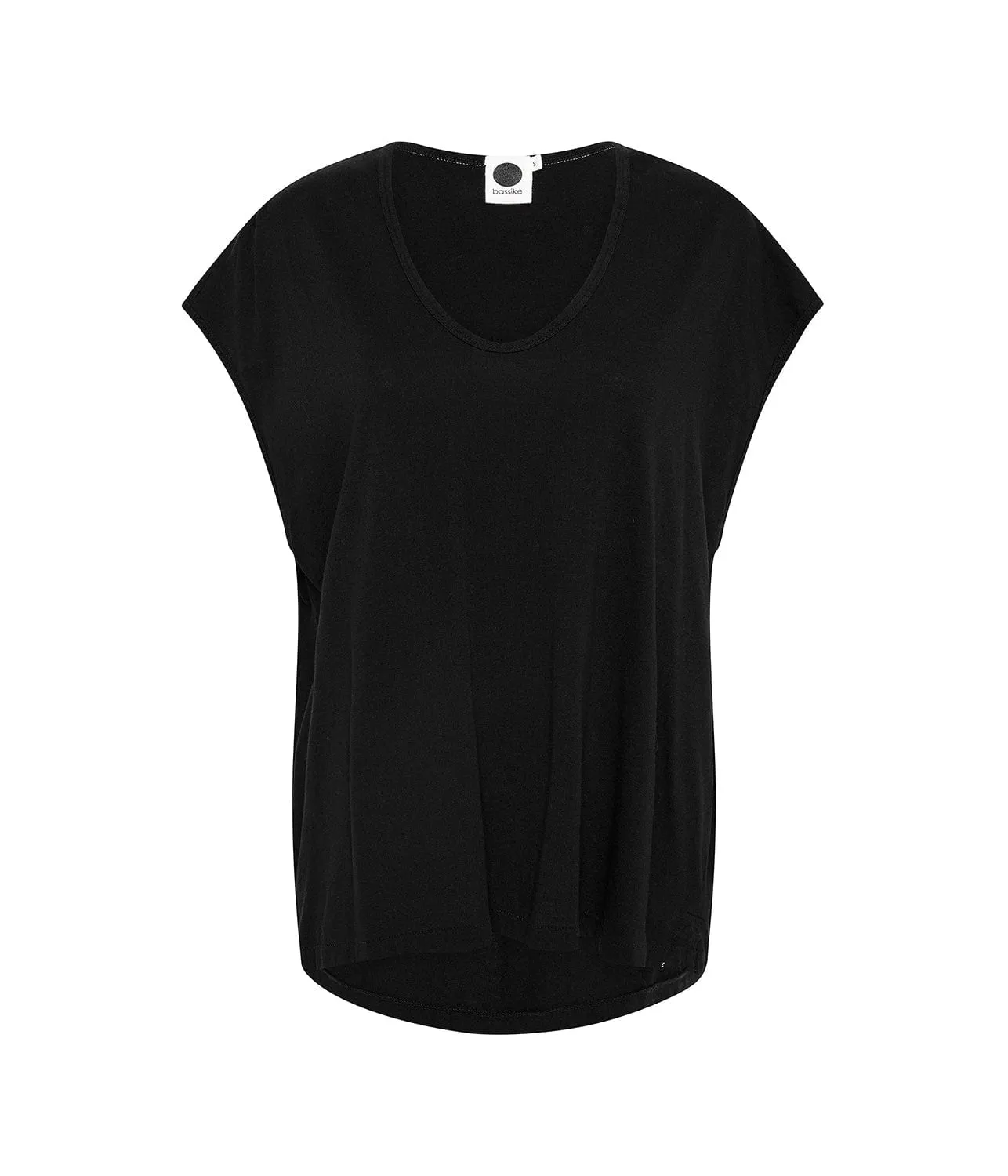 FINE BIND SCOOP NECK TANK- BLACK