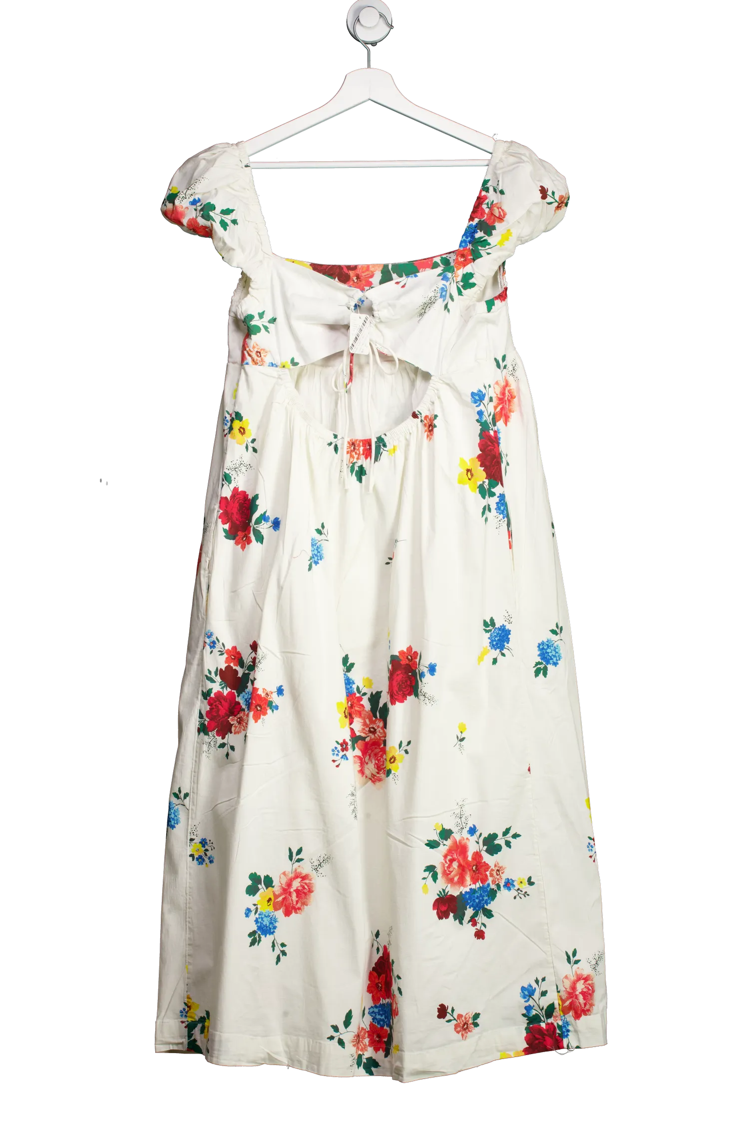 Free People Cream Linda Lou Floral Poplin Maxi Dress UK XS