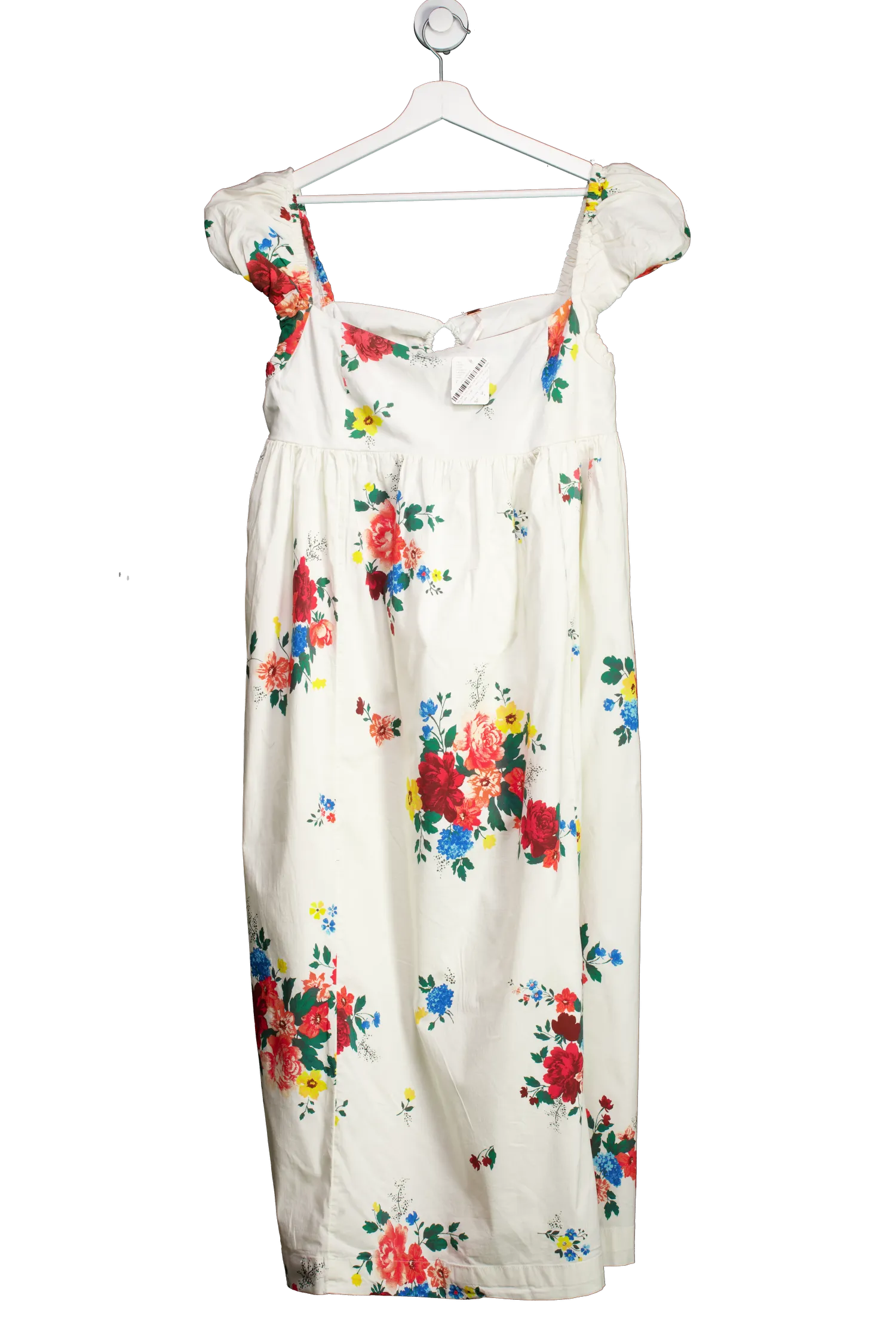 Free People Cream Linda Lou Floral Poplin Maxi Dress UK XS