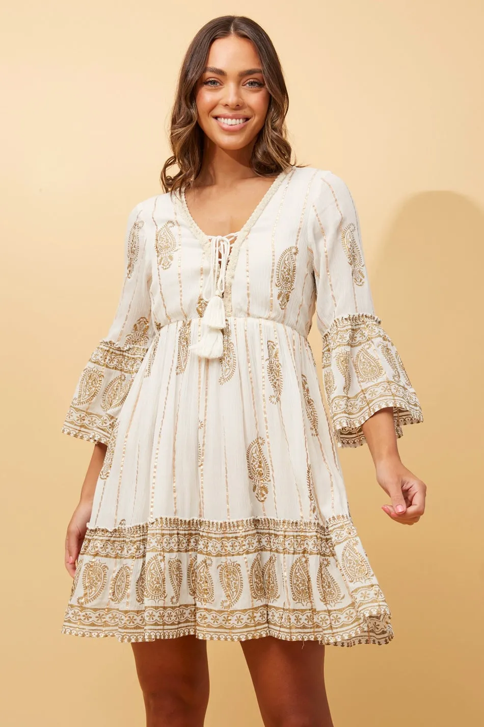 GEETA PAISLEY BOHO DRESS