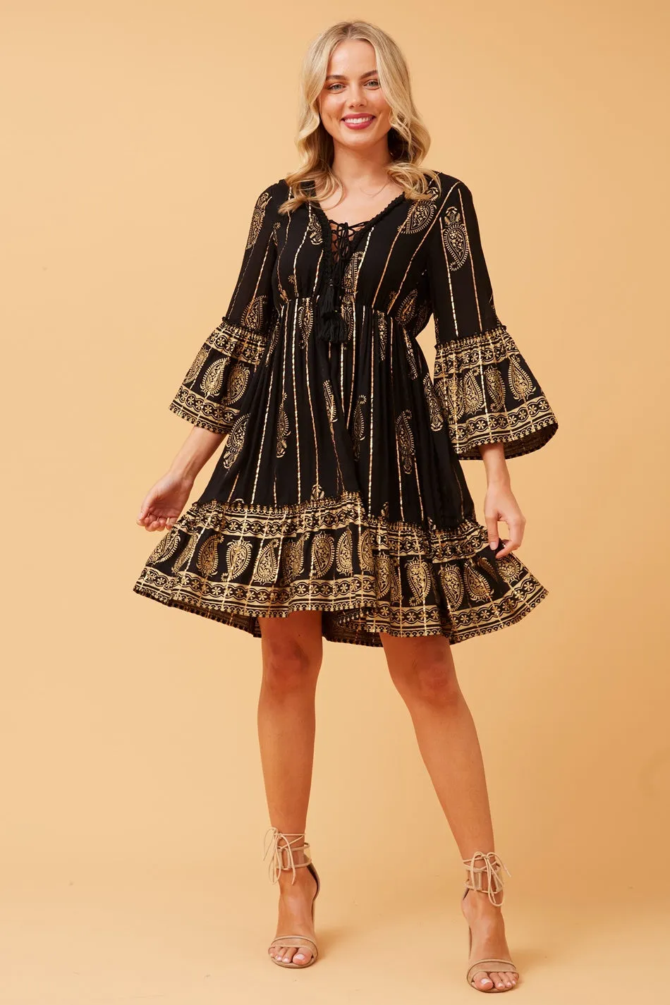 GEETA PAISLEY BOHO DRESS