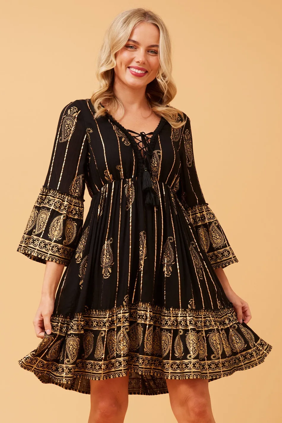 GEETA PAISLEY BOHO DRESS