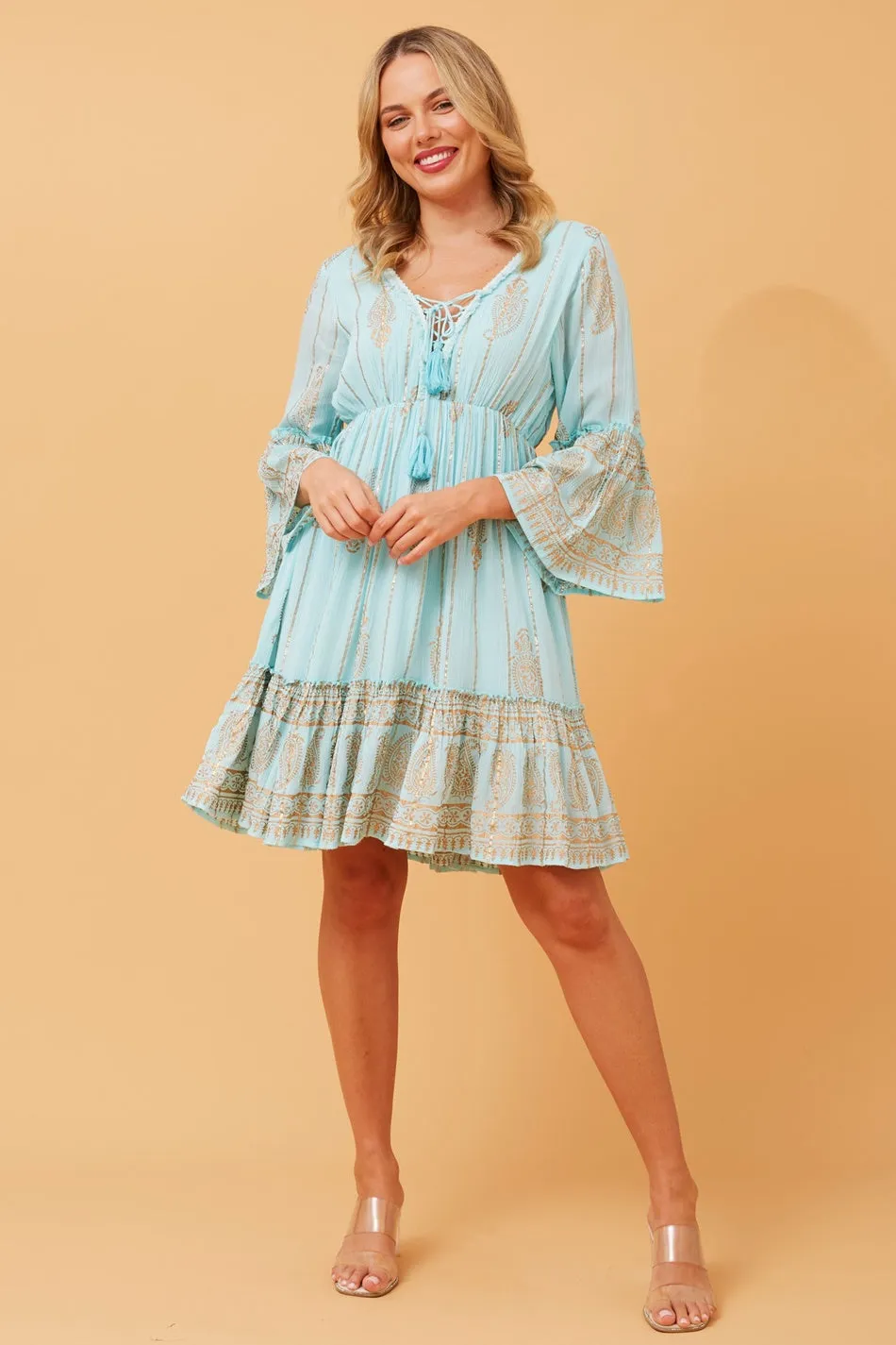 GEETA PAISLEY BOHO DRESS