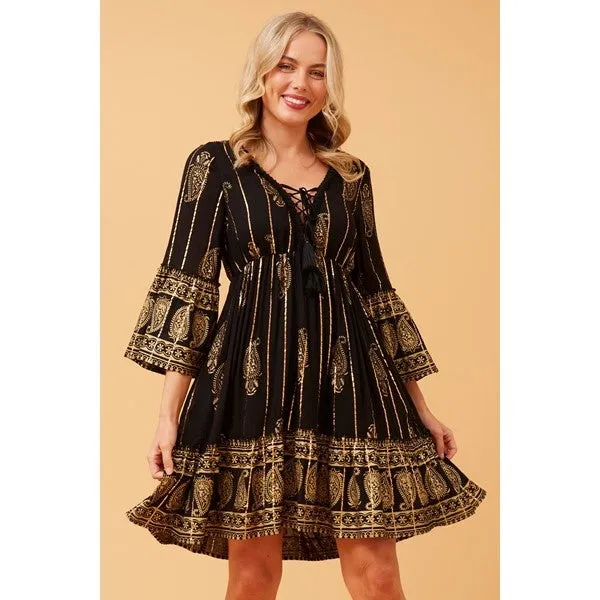 GEETA PAISLEY BOHO DRESS