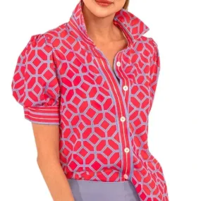 Gretchen Scott Top - Coral/Periwinkle