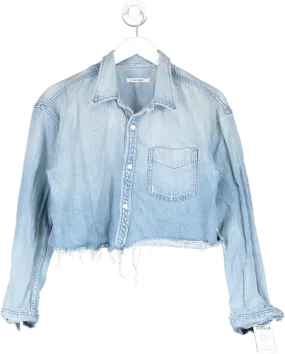 grlfrnd Blue Cut Off Denim Shirt UK S