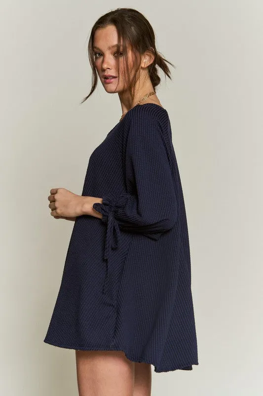 Happy Life Oversized Tunic Top - Navy