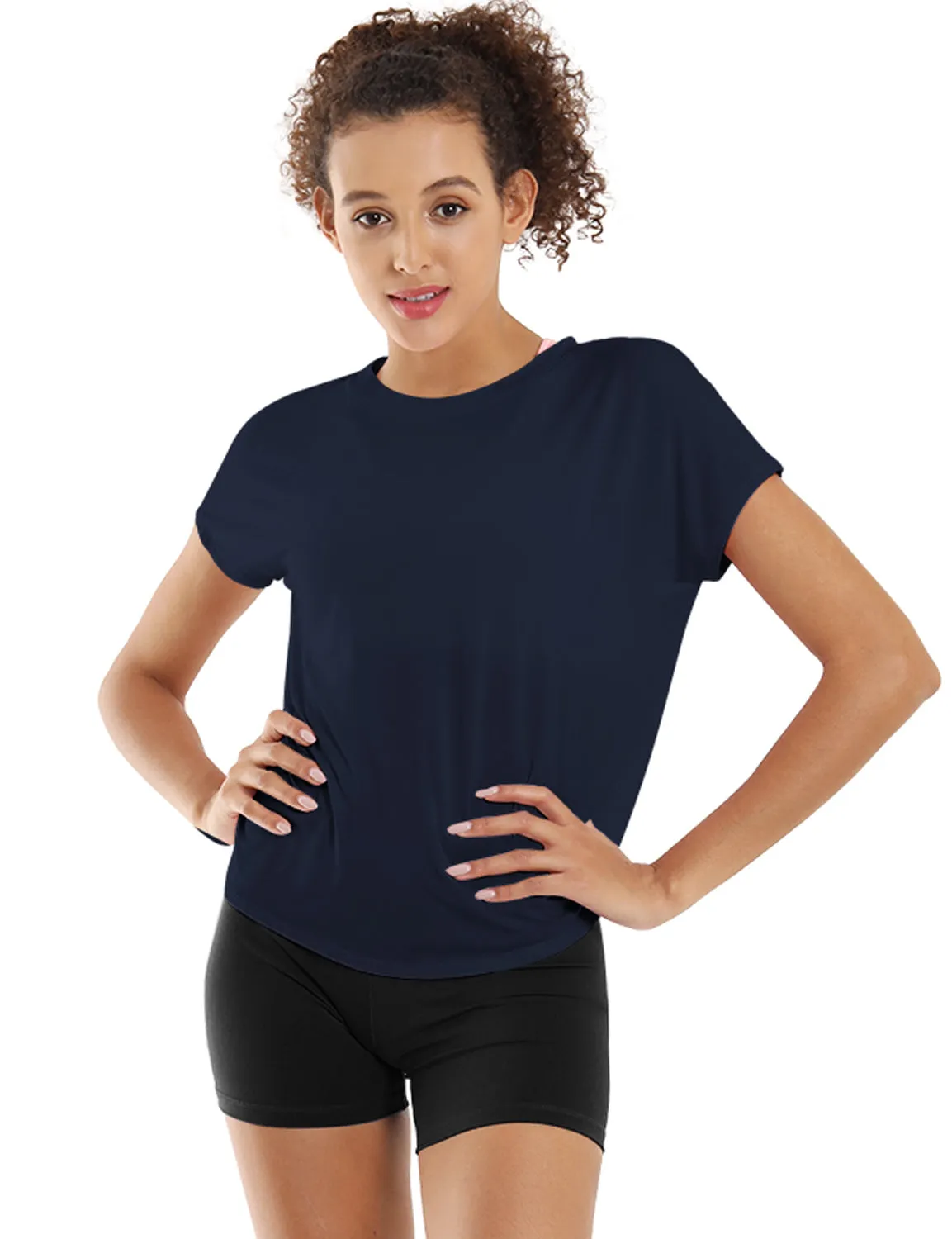 Hip Length Short Sleeve Shirt darknavy