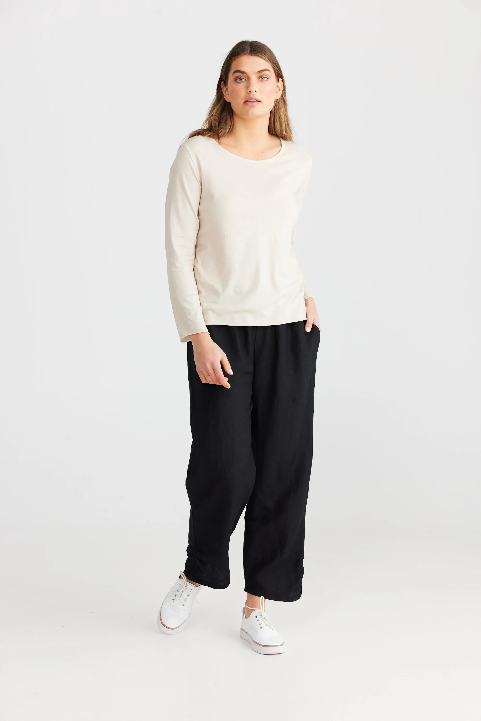 Kasai Organic Cotton Long Sleeve Top - Ecru