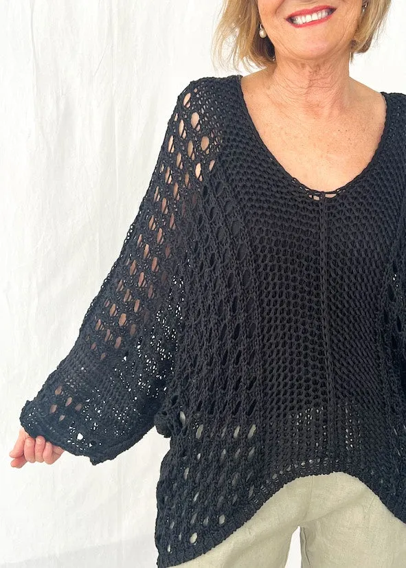 Kassidy Knitted Top in Black