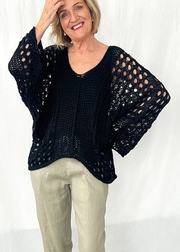 Kassidy Knitted Top in Black