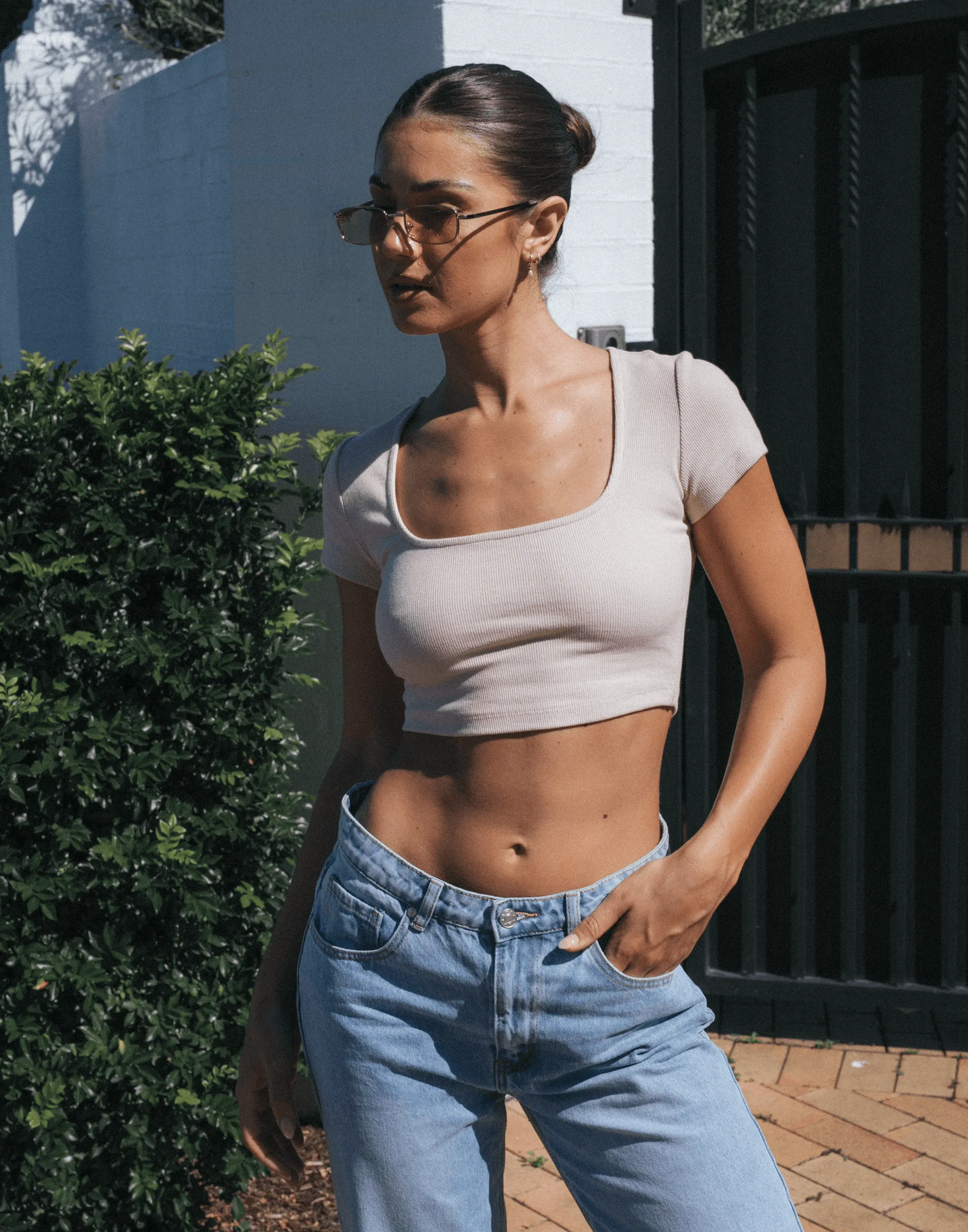 Kenz Crop Top (Beige)